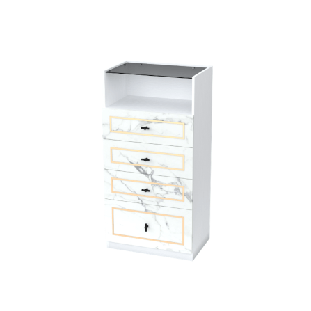 ตู้ลิ้นชัก 4 ลิ้นชัก WISDOM DESIGN FURNITURE GDW-601 60 ซม. สีขาว/ซอฟท์มาร์เบิ้ล_2